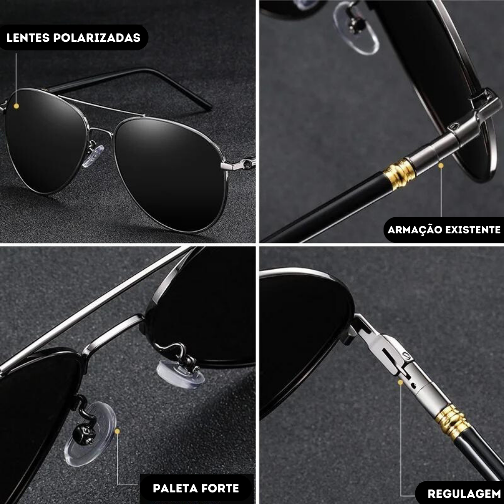 Óculos de Sol Inteligente com Lentes Polarizado Tech Vision V2