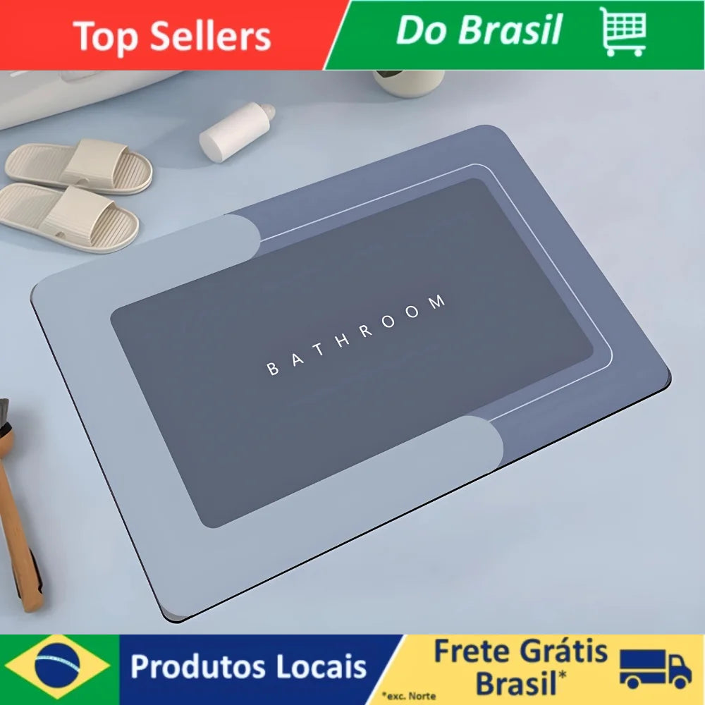 Tapete Mágico Antiderrapante Para Banheiro Super Absorvente Não Escorrega - Secagem Rápida