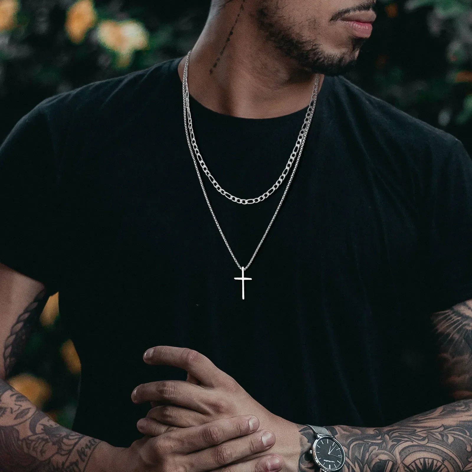 Colar Prata 925 de Cruz Masculino