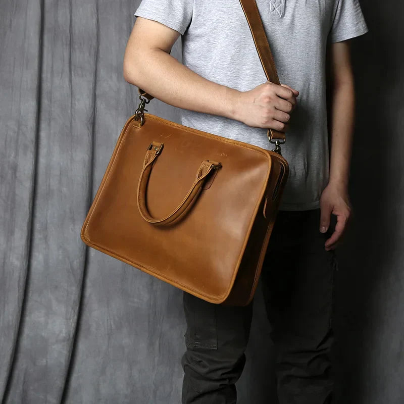 Bolsa Pasta de Couro Multi-Uso Unisex