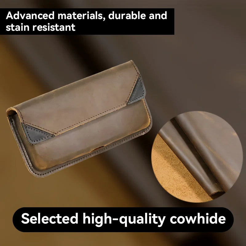 Bolsa de Cintura de couro genuíno casual