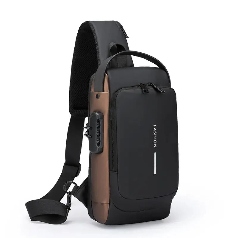 Bolsa Slim Antifurto com Senha USB Bloqueio Impermeável