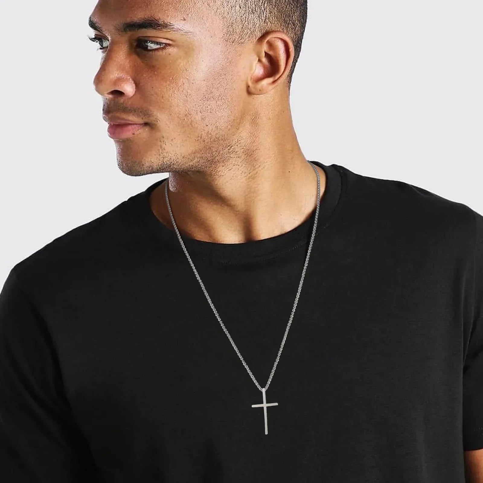 Colar Prata 925 de Cruz Masculino