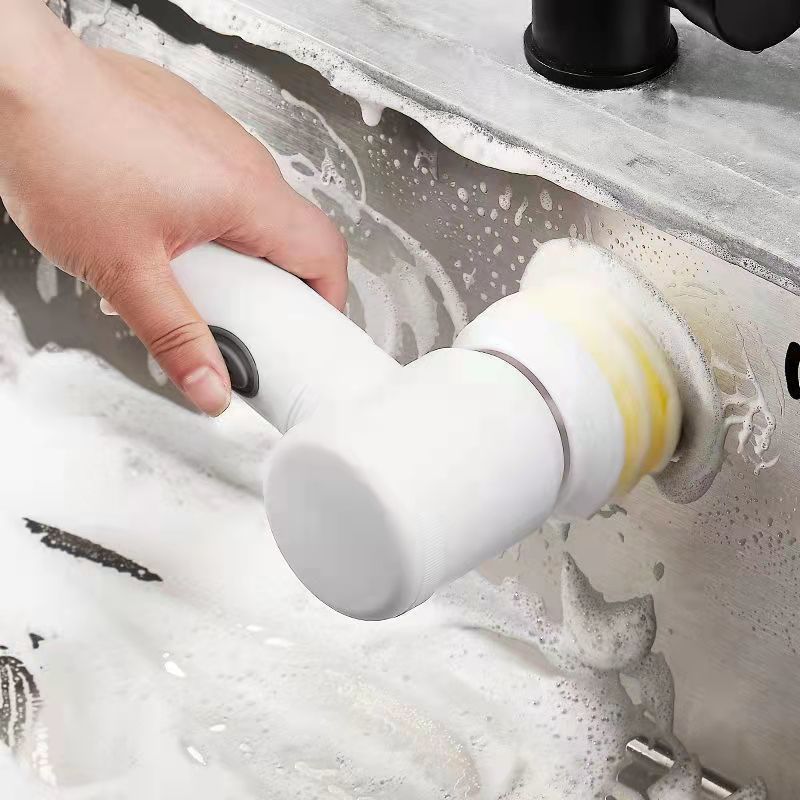 Escova Elétrica de Limpeza 5 em 1 Sem fio para Cozinha, Casa e Banheiro