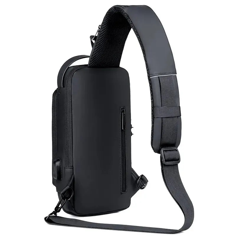 Bolsa Slim Antifurto com Senha USB Bloqueio Impermeável