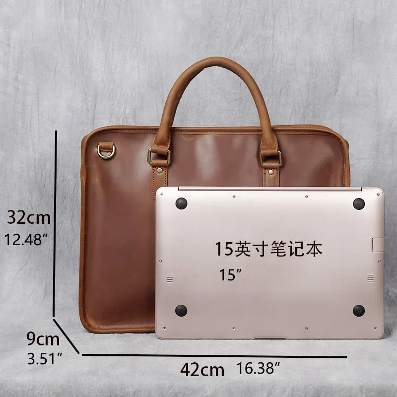 Bolsa Pasta de Couro Multi-Uso Unisex