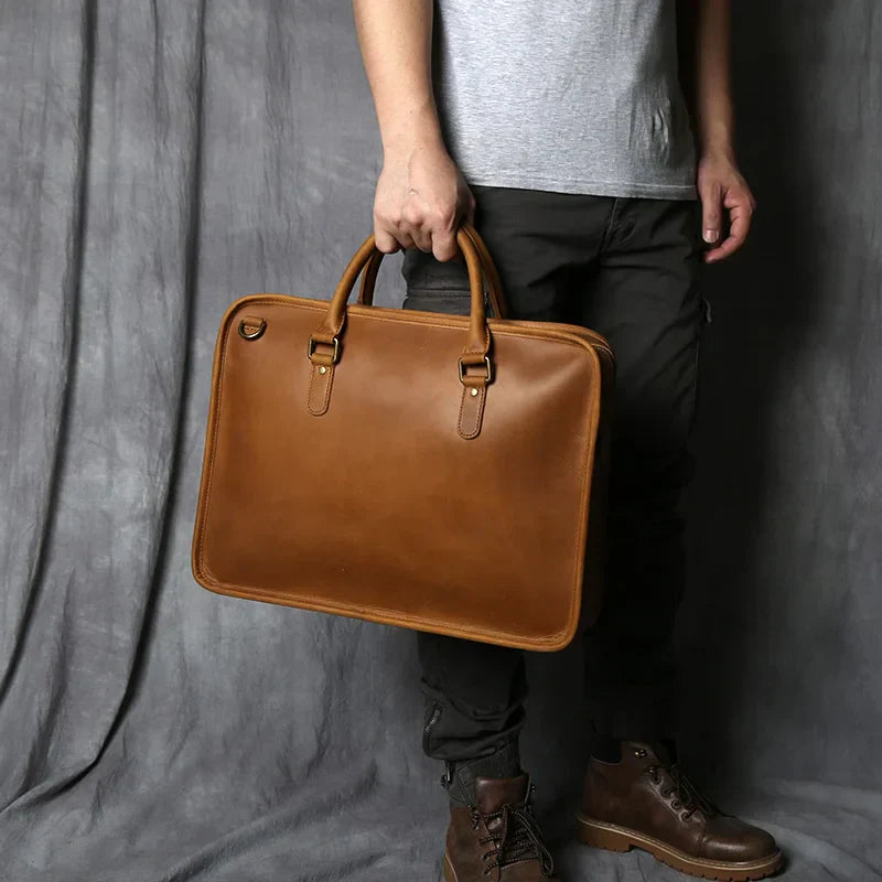 Bolsa Pasta de Couro Multi-Uso Unisex