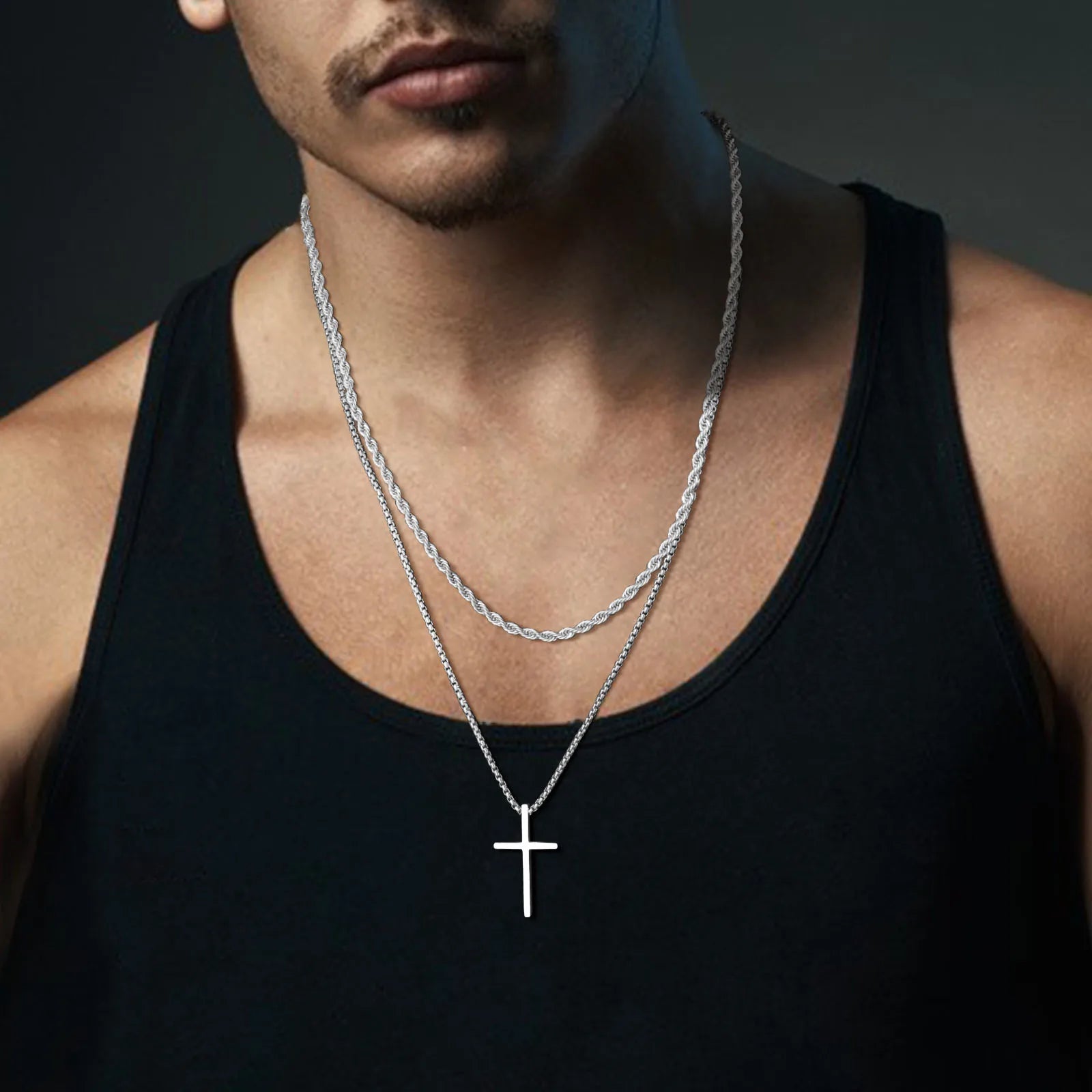 Colar Prata 925 de Cruz Masculino