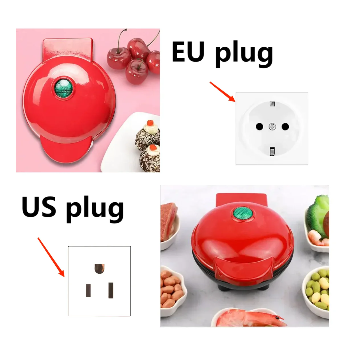 Mini Máquina Elétrica de Fazer Bolos e Doces Assados - Portátil