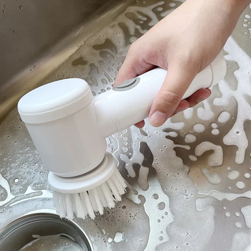 Escova Elétrica de Limpeza 5 em 1 Sem fio para Cozinha, Casa e Banheiro