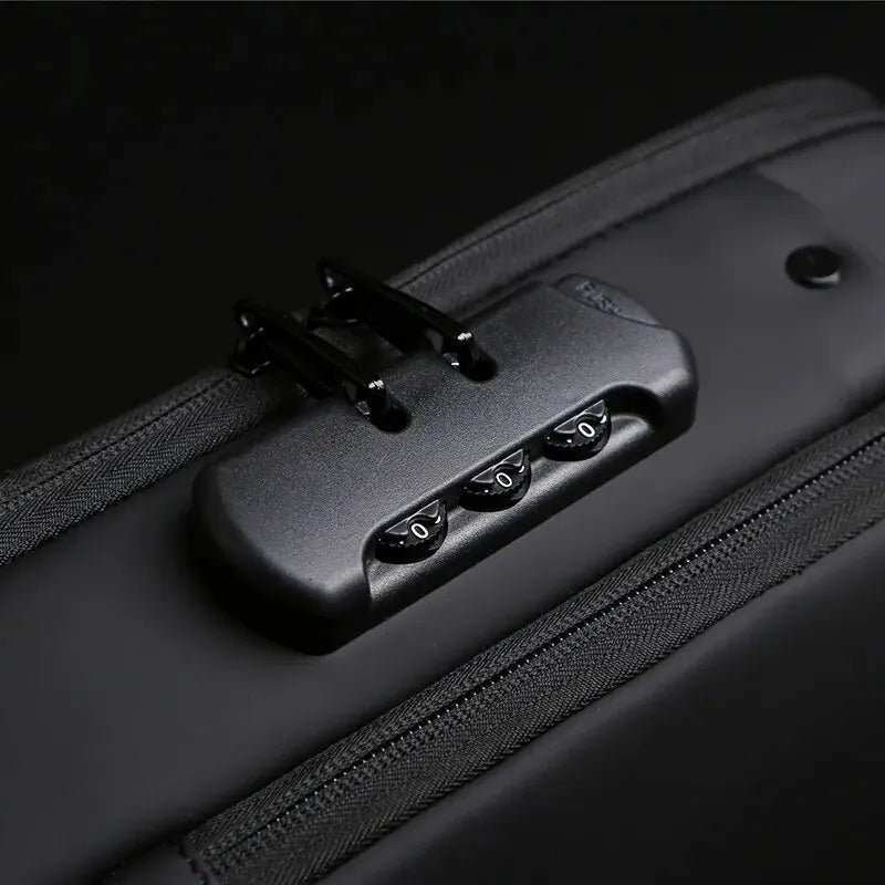 Bolsa Slim Antifurto com Senha USB Bloqueio Impermeável