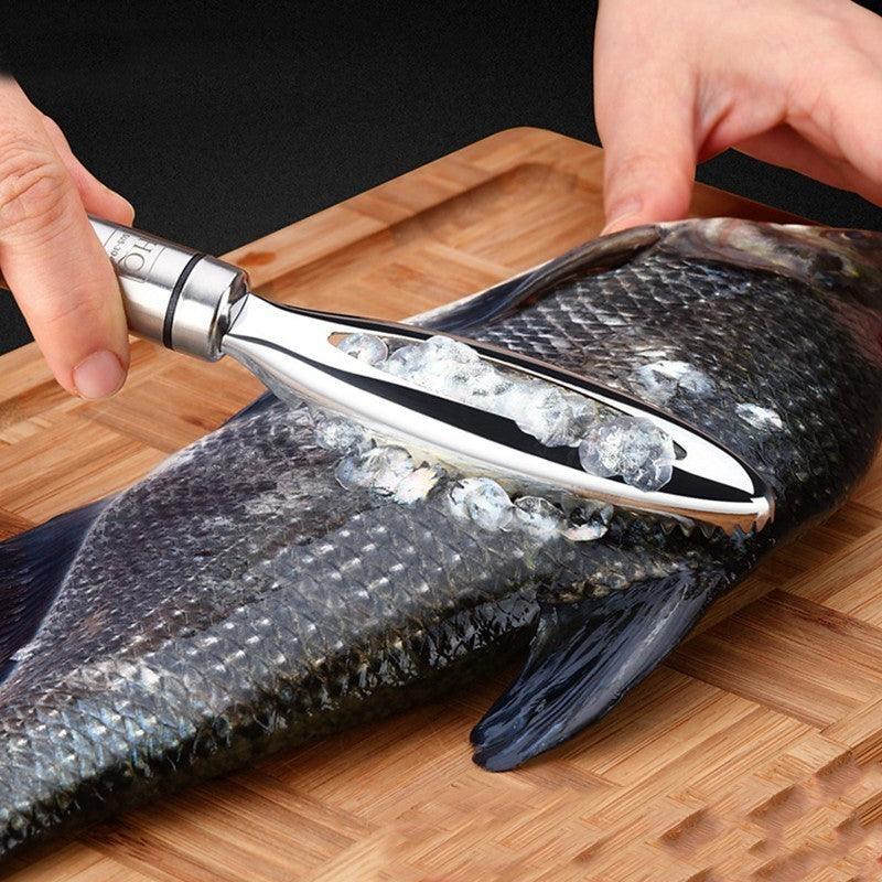 Removedor de Escama de Peixe Aço Inoxidável + Pinça - Point Smart