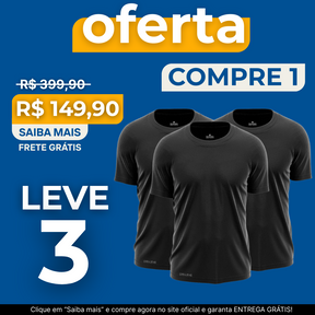 KIT COM 3 CAMISETAS RESPIRÁVEIS ONYX WAY SPORT