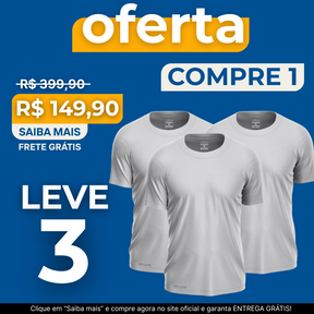 KIT COM 3 CAMISETAS RESPIRÁVEIS ONYX WAY SPORT