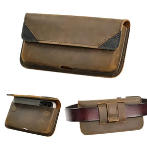 Bolsa de Cintura de couro genuíno casual