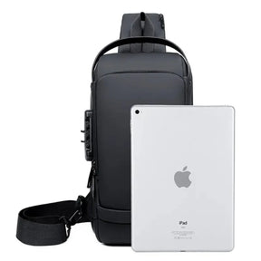 Bolsa Slim Antifurto com Senha USB Bloqueio Impermeável