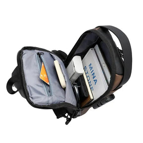 Bolsa Slim Antifurto com Senha USB Bloqueio Impermeável