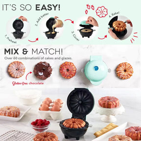 Mini Máquina Elétrica de Fazer Bolos e Doces Assados - Portátil