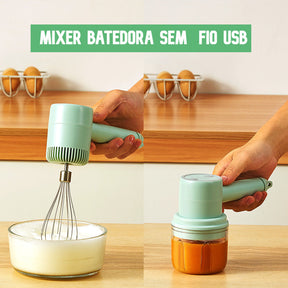 Mini Batedeira Portátil com 3 Velocidades